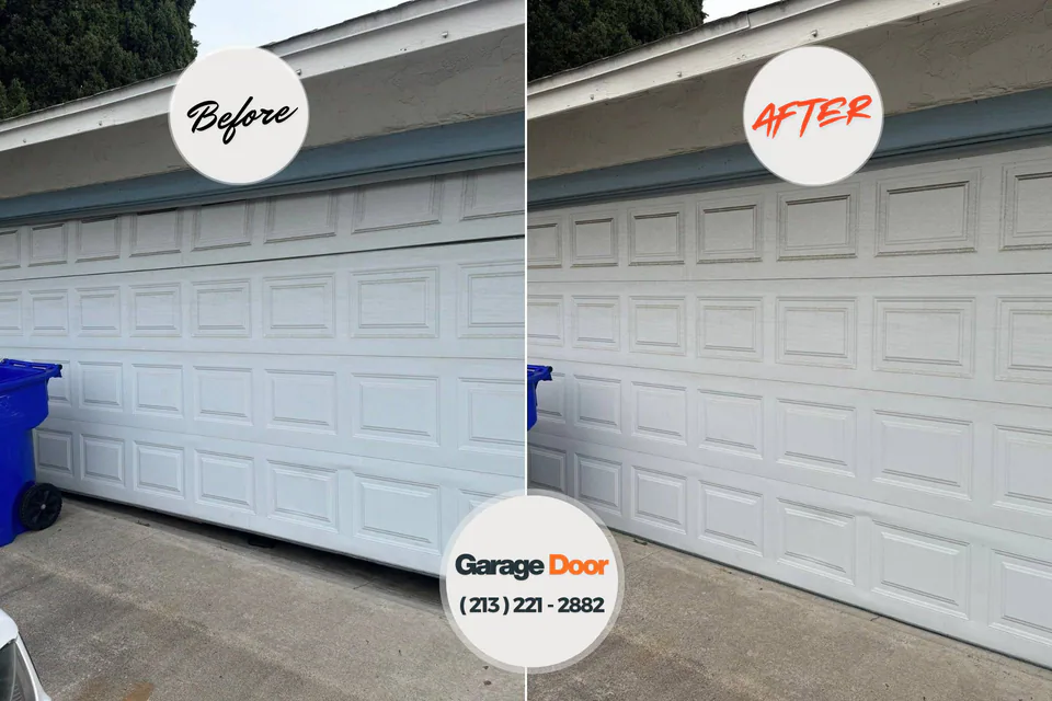 Before and after: garage door repair Wailuku, HI